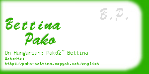 bettina pako business card